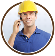 construction worker with cell phone