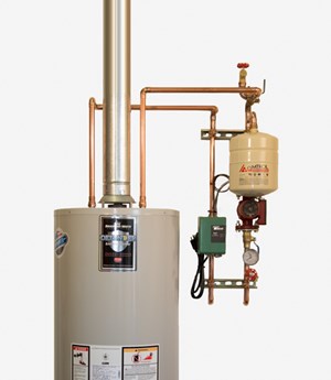 Mechanical Panel JR-A shown with hot water tank