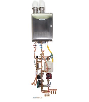 Mechanical Panel JR-C shown with tankless water heater