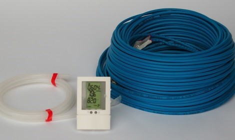 coil of heating cable with digital thermostat