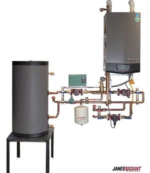 Lochinvar Knight condensing boiler, indirect tank and mechanical panel