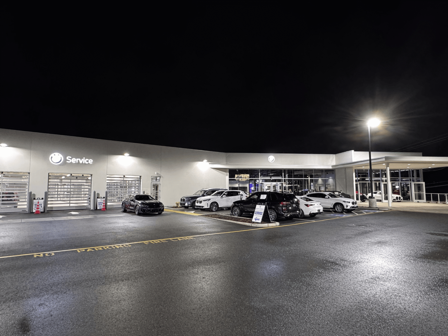 BMW Service Center exterior from across the parking lot