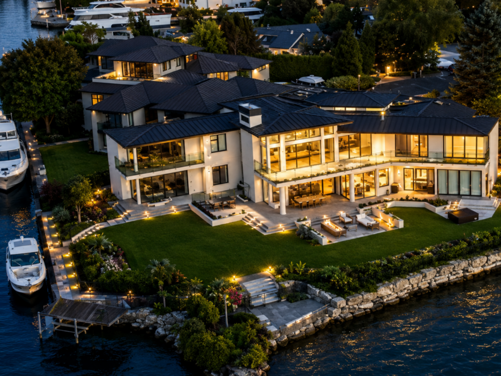 Luxury mansion on lake front: Janes radiant installed radiant heating