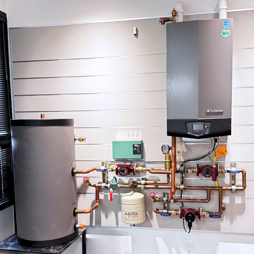 Lochinvar Knight with mechanical panel and domestic hot water tank