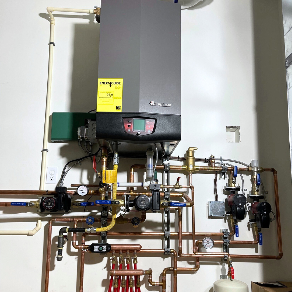 Lochinvar knight 2 natural gas boiler installed on wall