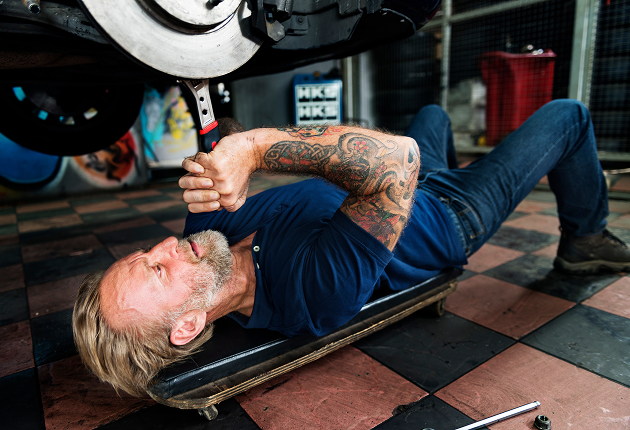 mechanic working in a garage