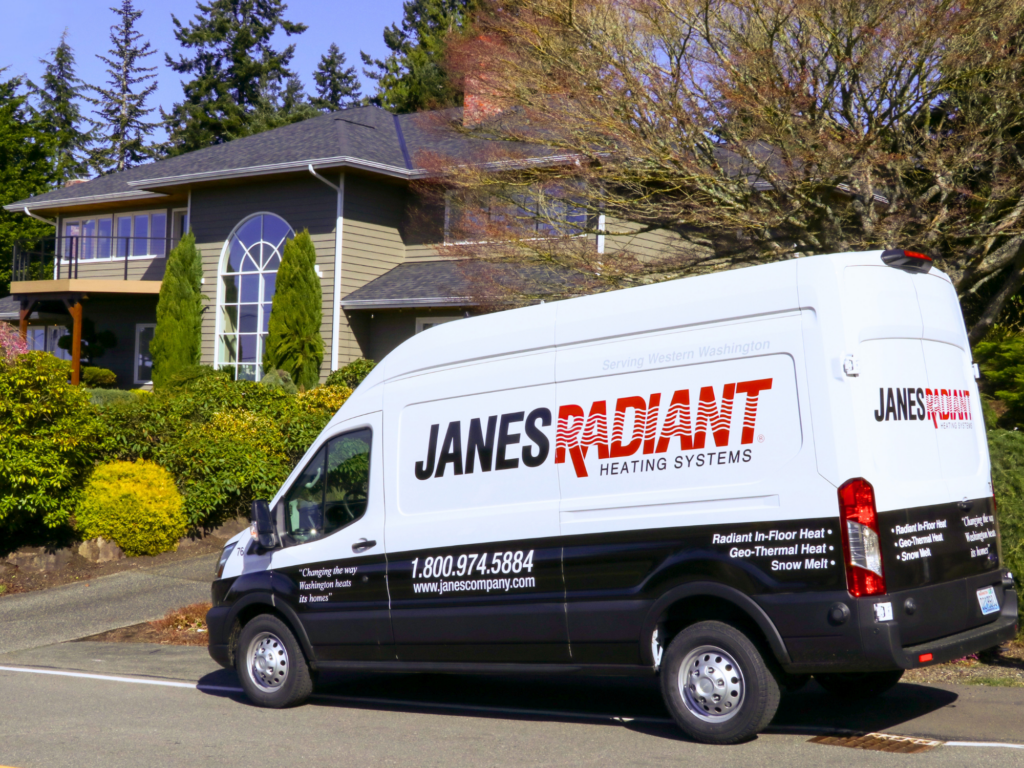 Janes Radiant Van in front of a nice home