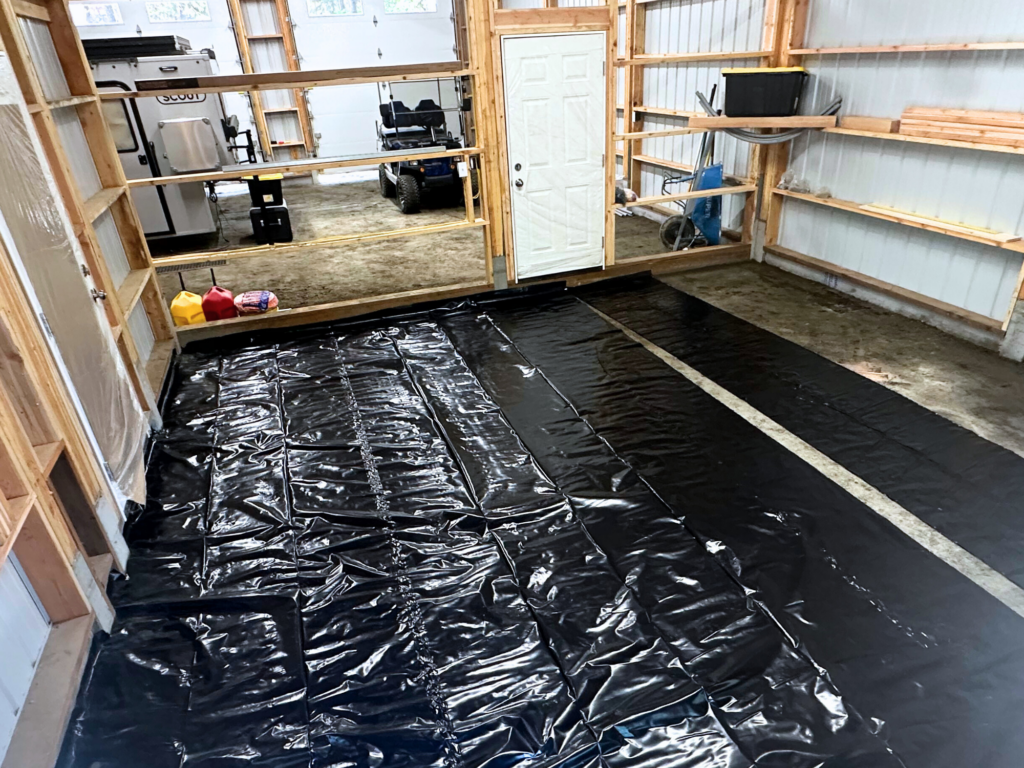 Moisture barrier for radiant heating