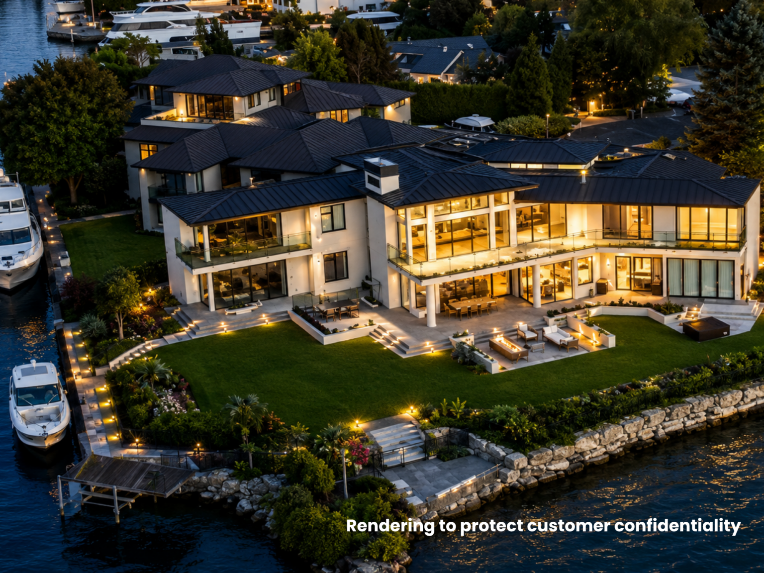 Luxury mansion on lake front: Janes radiant installed radiant heating