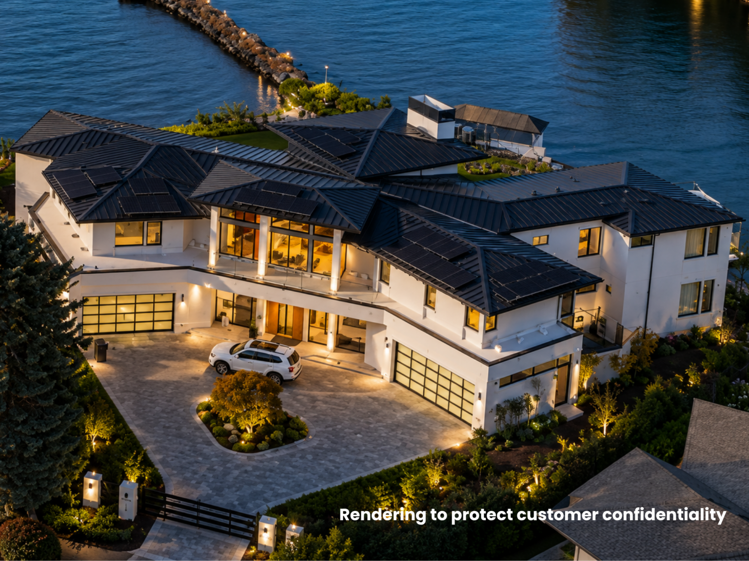 rendering of lakefont luxury home with radiant heat