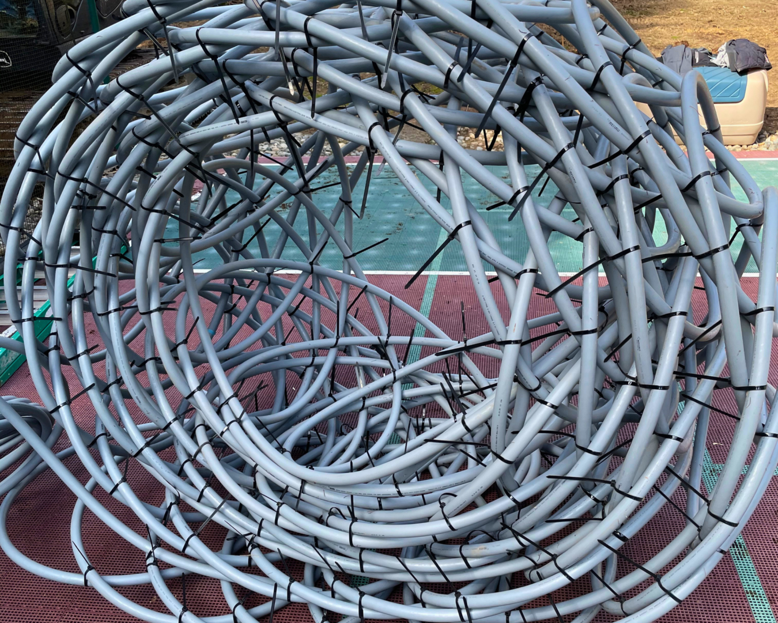 Ground loops before being placed in ground