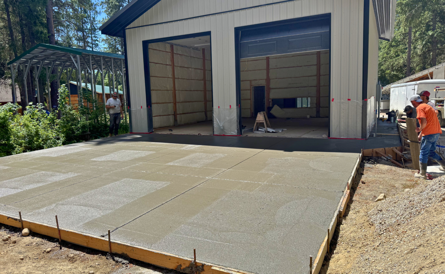 Heated driveway after concrete pour.
