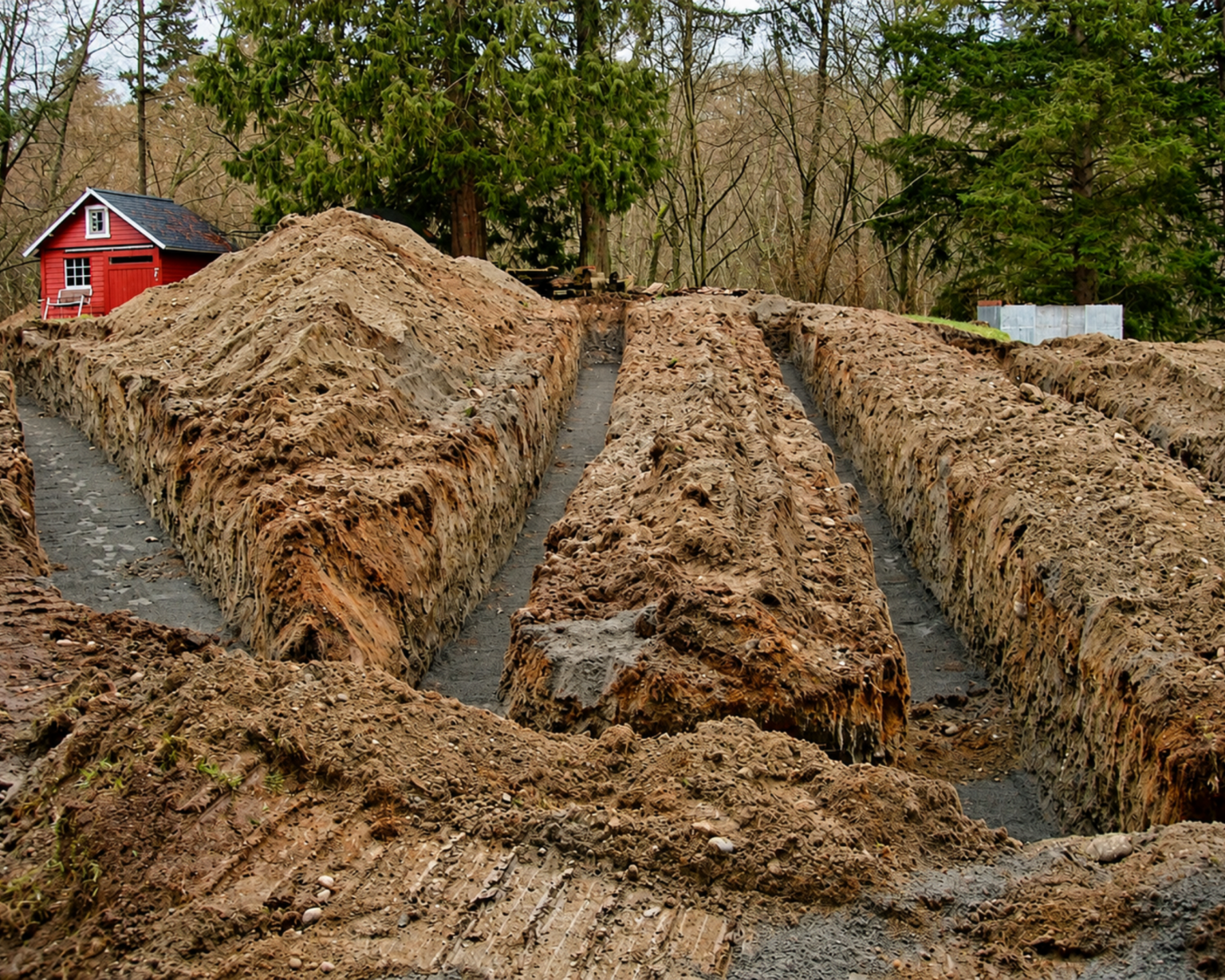 Geo thermal Heating - trenches before geo loops were added