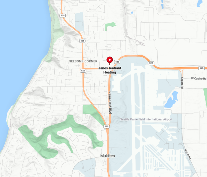 Location of Janes Radiant Heating on the map near Boeing Future of Flight Museum
