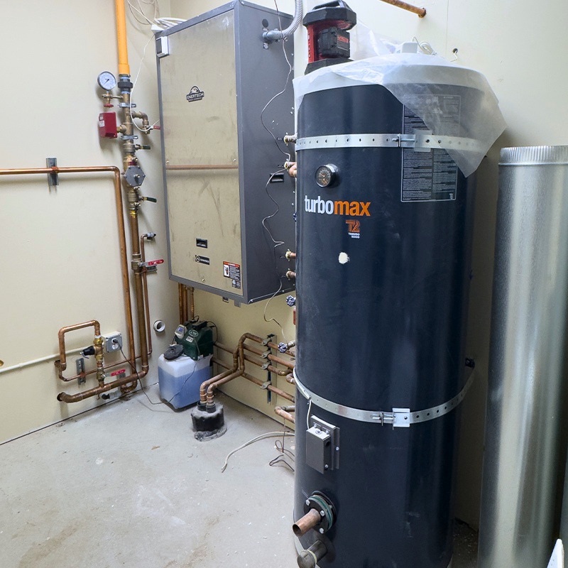 Indoor unit for Bainbridge island home in mechanical room