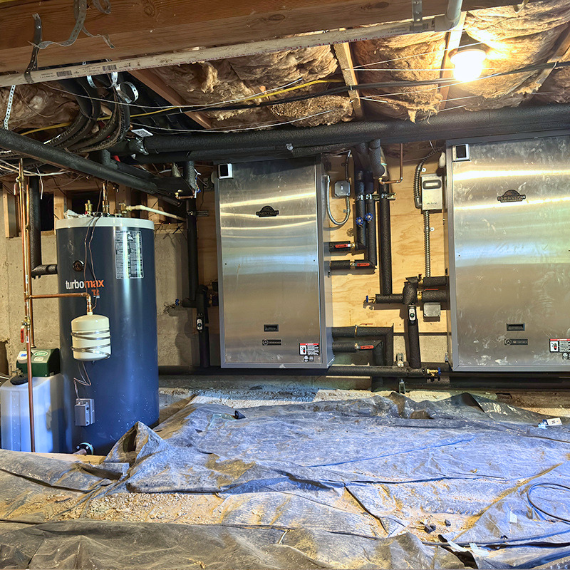 two indoor units installed for redundancy, to complement the two outdoor units