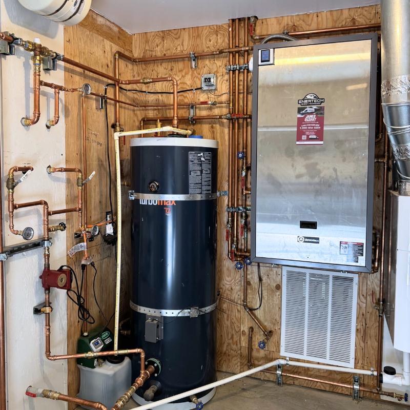 Air to water system mechanical room