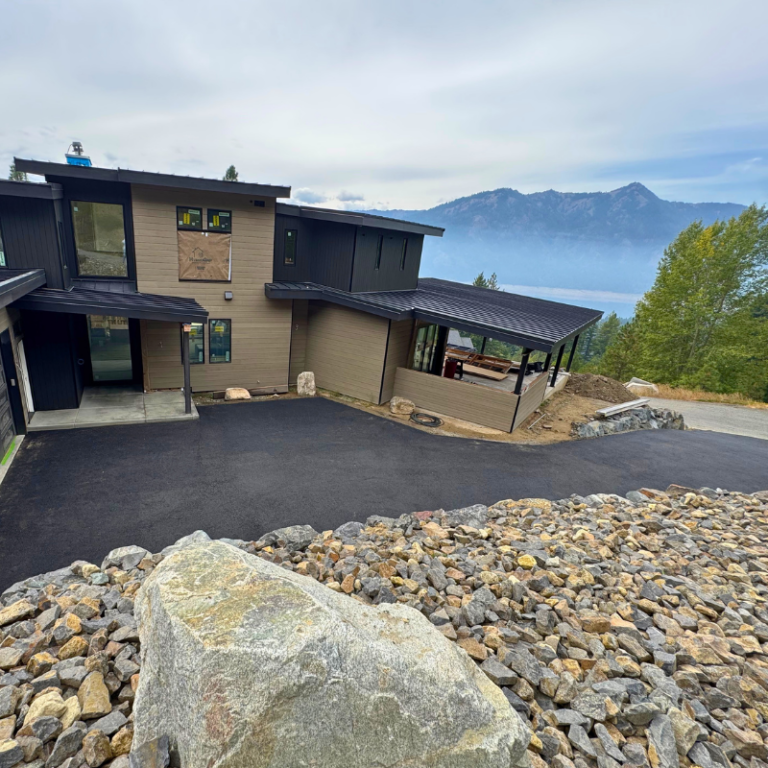 finished asphalt snowmelt for home above Lake Cle Elum, Wa