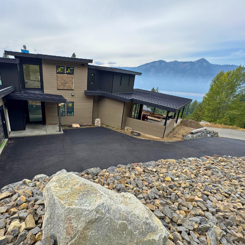 finished asphalt snowmelt for home above Lake Cle Elum, Wa
