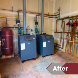 new commercial-grade boiler installation
