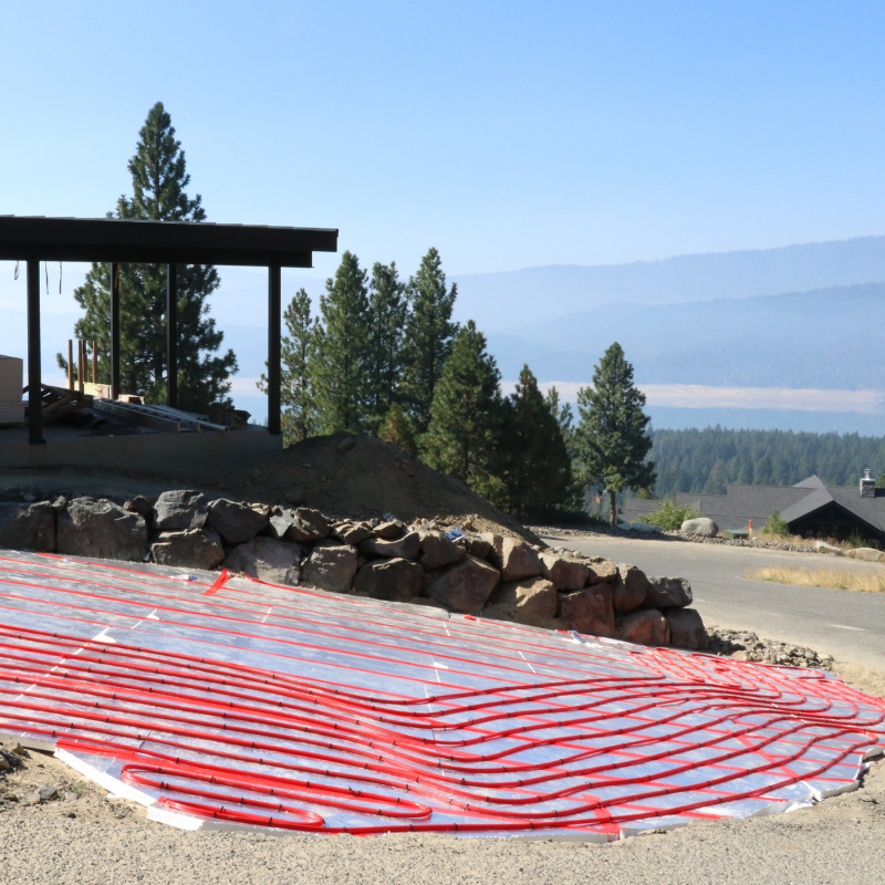 partial tubing install for heated driveway snowmelt