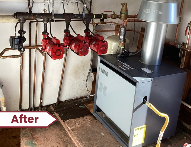 New Weil-McLain Boiler installation for Seattle apartment building that provided heat to baseboard hydronic radiators
